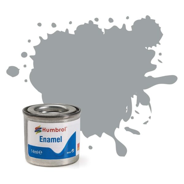 Humbrol No.129 Satin US Gull Grey Enamel Paint 14ml – Model Paint for Plastic, Metal, Wood & Crafts, High Shine Finish