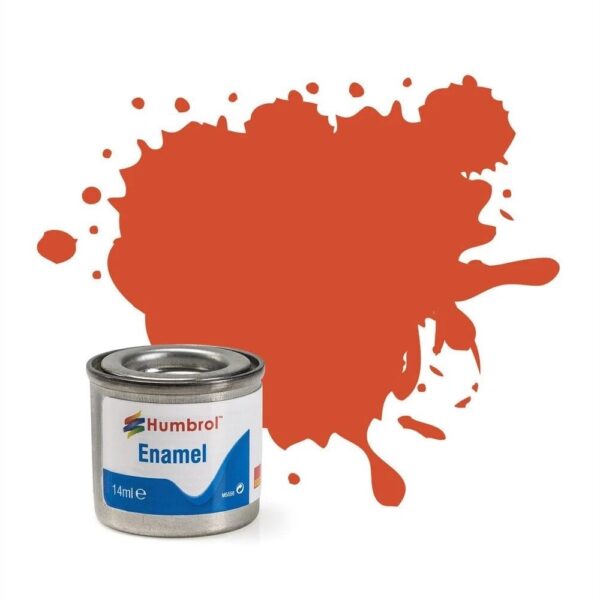 Humbrol No.132 Satin Red Enamel Paint 14ml – Model Paint for Plastic, Metal, Wood & Crafts, High Shine Finish