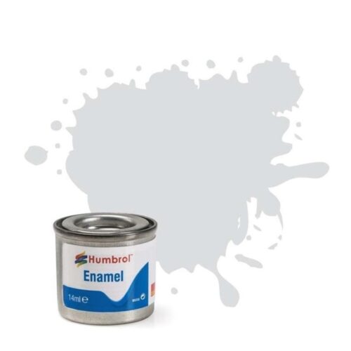 Humbrol No.196 Light Grey Enamel Paint 14ml – Model Paint for Plastic, Metal, Wood & Crafts, High Shine Finish