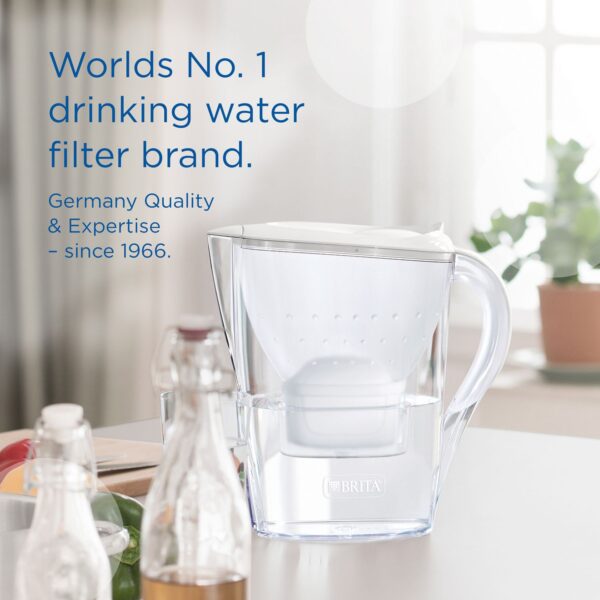 BRITA Marella Water Filter Jug 2.4L White – Includes MAXTRA PRO Filter, Fridge Fit, Easy Fill Lid, BPA-Free