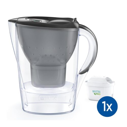 BRITA Marella Water Filter Jug 2.4L Graphite – Includes MAXTRA PRO Filter, Fridge Fit, Easy Fill Lid, BPA-Free