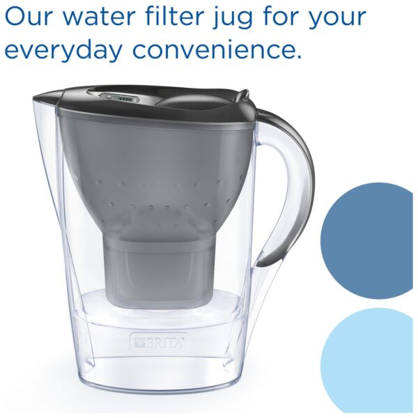 BRITA Marella Water Filter Jug 2.4L Graphite – Includes MAXTRA PRO Filter, Fridge Fit, Easy Fill Lid, BPA-Free