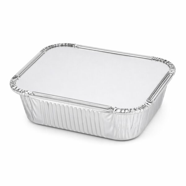 Aluminium Foil Containers with Lids - 410ml (145 x 120 x 46mm, 100 Pack) - Recyclable Food Trays for Cooking & Storage 1 Aluminium Foil Containers with Lids – 410ml (145 x 120 x 46mm, 100 Pack) – Recyclable Food Trays for Cooking & Storage