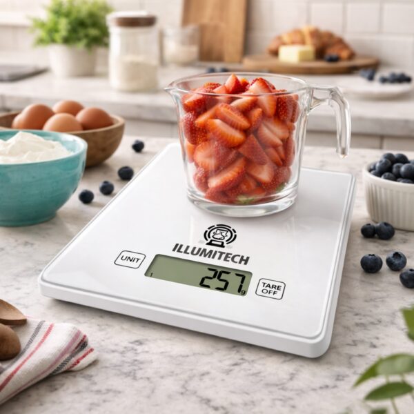 Digital Kitchen Scale 1g up to 5kg – Glass Platform, LCD Display, Tare Function, Multi-Unit g/oz/lb/ml, Slim Design 4 D2G 17678 5