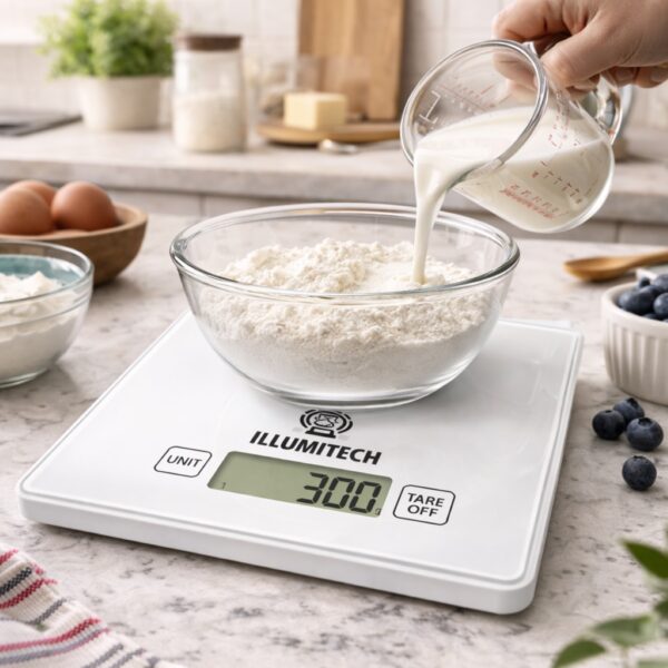 Digital Kitchen Scale 1g up to 5kg – Glass Platform, LCD Display, Tare Function, Multi-Unit g/oz/lb/ml, Slim Design 5 D2G 17678 6