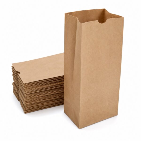 D2G-3340_2 Brown Paper SOS Grab Bags – 7LB (175 x 120 x 345mm, 250 Pack) – Kraft Paper Bags for Retail, Food & Takeaway