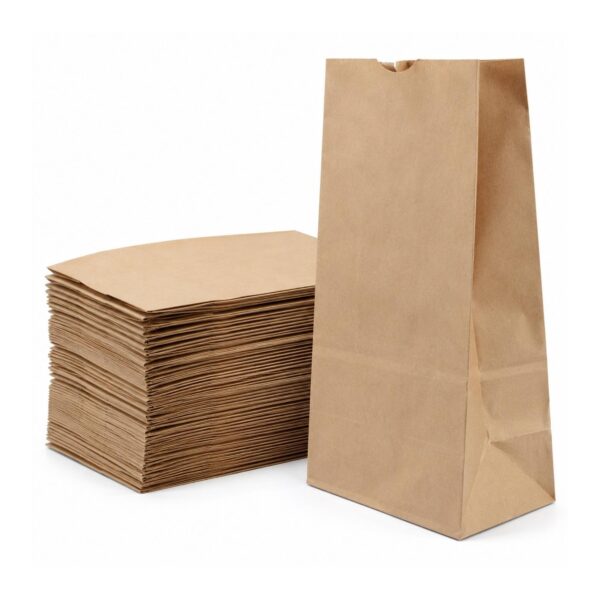 D2G-3357 Brown Paper SOS Grab Bags – 10LB (204 x 120 x 381mm, 125 Pack) – Kraft Paper Bags for Retail, Food & Takeaway