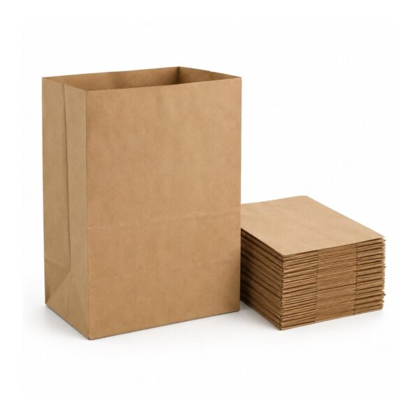 D2G-3371 Brown Paper SOS Grab Bags – 20LB (260 x 130 x 405mm, 125 Pack) – Kraft Paper Bags for Retail, Food & Takeaway