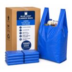 Blue Vest Carrier Bag Jumbo 12 x 18 x 24″ – 1000 Bags (10 x 100 Bags), Strong Plastic Shopping Bags for Retail & Takeaway