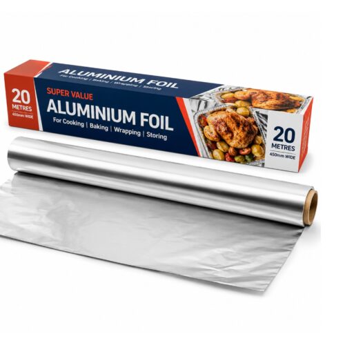 Aluminium Foil Roll - 450mm x 20m - Super Value Wrapping Roll for Cooking, Baking, Food Storage & Catering 1 Aluminium Foil Roll – 450mm x 20m – Super Value Wrapping Roll for Cooking, Baking, Food Storage & Catering