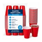 Plastic Party Cups – Red (20 Pack) – Reusable Drinking Cups for Parties, Beer Pong & Events
