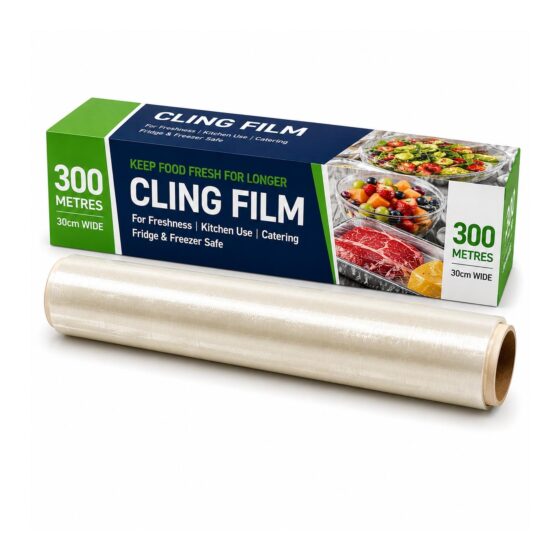 Cling Film Roll – 30cm x 300m – Food Wrap for Freshness, Kitchen Use, Catering, Fridge & Freezer Safe