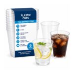 Plastic Cups – Clear 7oz (200ml, 6 Pack) – Reusable Drinking Cups for Parties, Cold Drinks & Events