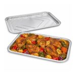 Aluminium Foil Roaster Tray – 1700ml (350 x 243 x 20mm, 2 Pack) – Full Platter Trays for Cooking, Baking & Serving