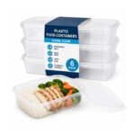 Plastic Food Containers – 500ml Clear (6 Pack) – Microwave Safe Containers with Lids for Storage, Meal Prep & Takeaway