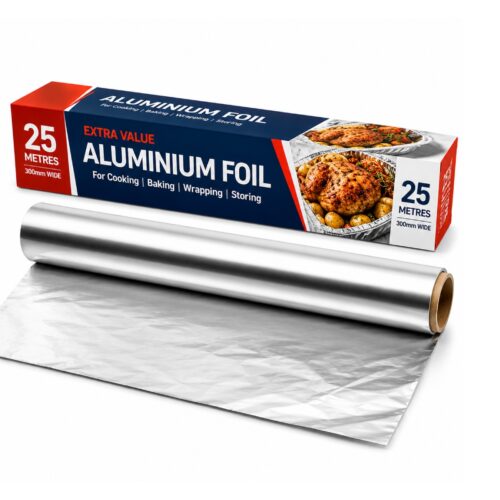 Aluminium Foil Roll - 300mm x 25m - Extra Value Wrapping Roll for Cooking, Baking, Food Storage & Catering 1 Aluminium Foil Roll – 300mm x 25m – Extra Value Wrapping Roll for Cooking, Baking, Food Storage & Catering