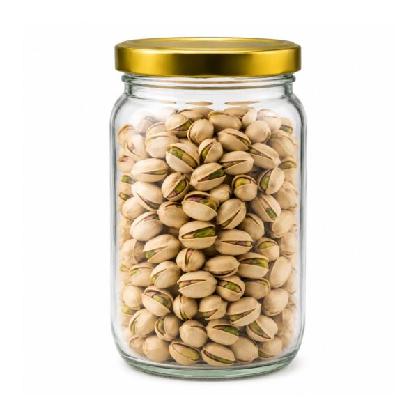 Round Glass Storage Jar – 1000ml (1L) with Gold Lid – Airtight Food Jar for Kitchen Storage, Pantry & Dry Foods