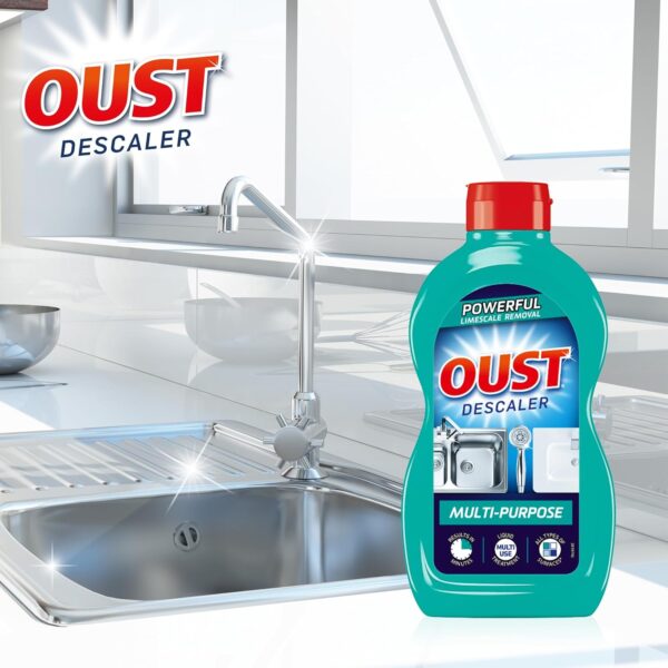 Oust All Purpose Descaler 500ml – Fast Limescale Remover for Kettles, Coffee Machines & Surfaces, Multi-Use Liquid