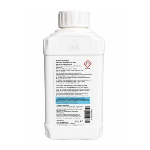 Caustic Soda 500g – Heavy Duty Drain Cleaner & Degreaser for Grease, Brickwork, Paths & General Cleaning