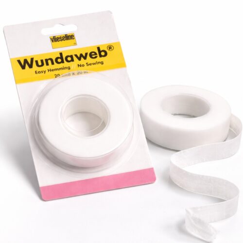 Vlieseline Wundaweb Iron On Hemming Tape 20m x 22mm – No Sew Fusible Web for Fabric, Curtains & Clothing Repairs