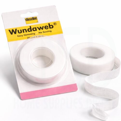 Vlieseline Wundaweb Iron On Hemming Tape 20m x 22mm – No Sew Fusible Web for Fabric, Curtains & Clothing Repairs