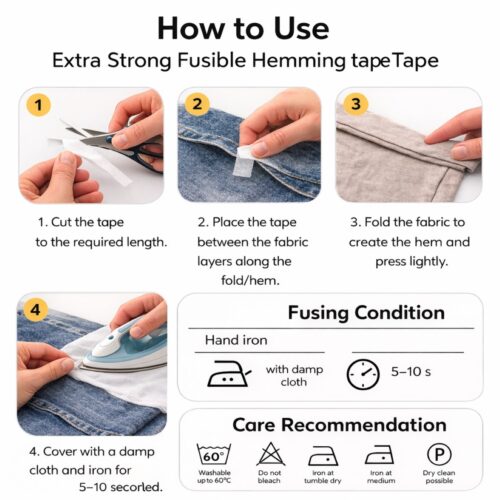 Vlieseline Wundaweb Iron On Hemming Tape 20mm x 3m – Extra Strong Fusible Web for Clothes, Curtains & Fabric Repairs - Image 2