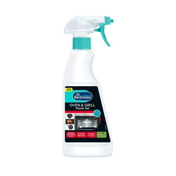 Dr. Beckmann Oven & Grill Power Gel 375ml – Removes Burnt-On Food & Grease, Gel Formula, Sticks to Vertical Surfaces
