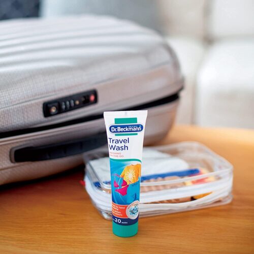 Dr. Beckmann Non-Bio Travel Wash 100ml – 20 Washes, Hand Wash Gel, Whites & Colours, Stain Remover, On-The-Go Laundry