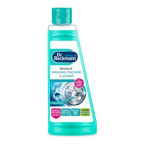 Dr. Beckmann Service-It Washing Machine Cleaner 250ml – Ocean Breeze Liquid, Removes Limescale, Dirt & Odours