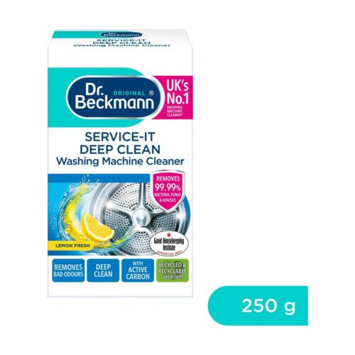 Dr. Beckmann Service-It Deep Clean Washing Machine Cleaner 250g – Lemon Fresh Powder, Single Treatment Descaler