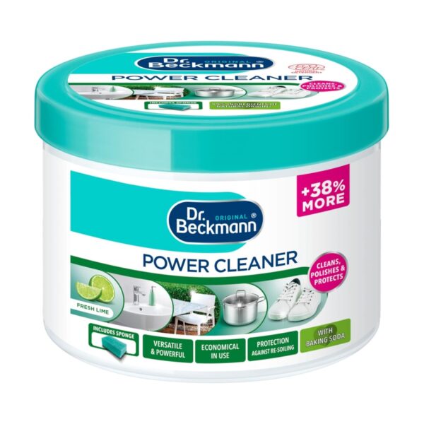 Dr. Beckmann Power Cleaner 550g – With Sponge, Cleans, Polishes & Protects, Multi-Surface, Economical & Long-Lasting Shine