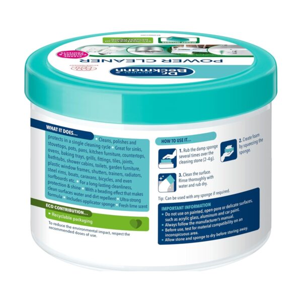 Dr. Beckmann Power Cleaner 550g – With Sponge, Cleans, Polishes & Protects, Multi-Surface, Economical & Long-Lasting Shine