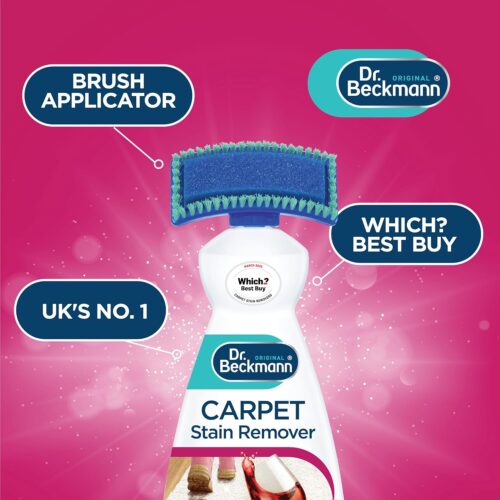 Dr. Beckmann Carpet Stain Remover 650ml – Integrated Brush, Powerful Spot Cleaner, Removes Stains & Odours in 3 Minutes