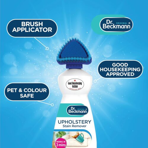 Dr. Beckmann Upholstery Stain Remover 400ml – Built-in Brush, Removes Stains & Odours, Works in 3 Minutes