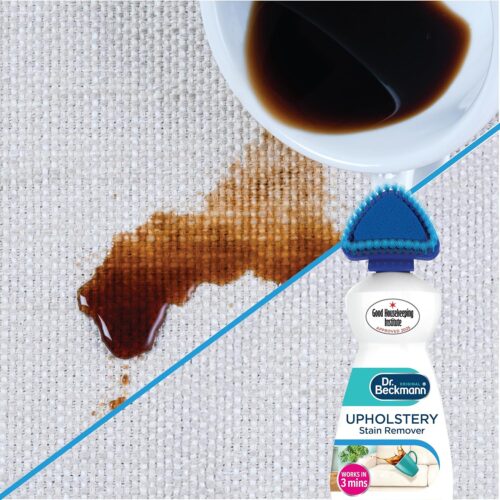 Dr. Beckmann Upholstery Stain Remover 400ml – Built-in Brush, Removes Stains & Odours, Works in 3 Minutes