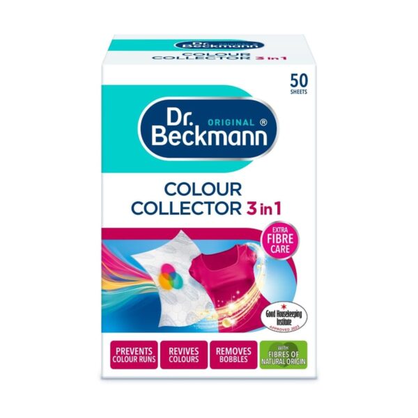 DRB-5267 Dr. Beckmann Colour Collector 3in1 Laundry Sheets 50 – Prevents Colour Runs, Protects Fabrics, Fibre Care, Multi-Wash