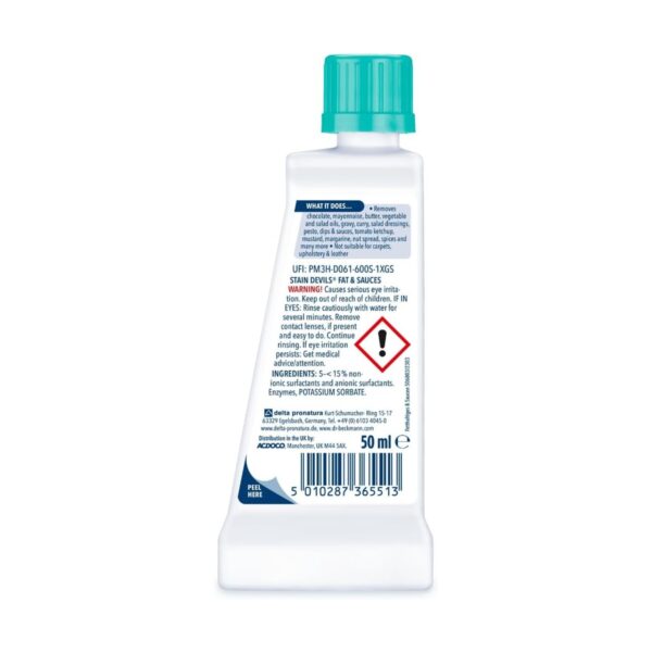 Dr. Beckmann Stain Devils Blood & Protein Remover 50ml – Active Enzymes, Removes Blood, Egg, Sweat, Laundry Safe