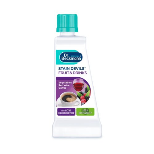 Dr. Beckmann Stain Devils Fruit & Drink Remover 50ml – Red Wine, Coffee, Tea, Juice & Active Oxygen, Laundry Safe