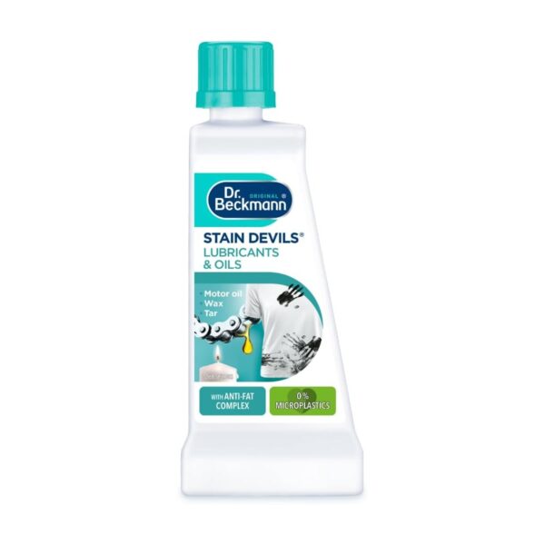 DRB-5544 Dr. Beckmann Stain Devils Grease & Oil Remover 50ml – Motor Oil, Tar, Wax, Lubricants, Anti-Fat Complex, Laundry Safe