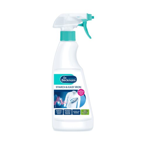 Dr. Beckmann Starch & Easy Iron Spray 500ml – Smooth & Crisp Finish, Speeds Up Ironing, White & Coloured Clothes