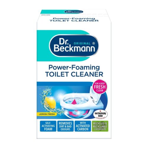Dr. Beckmann Power Foaming Toilet Cleaner 3 x 100g – Lemon Fresh, Activated Carbon, Deep Clean & Odour Removal Sachets
