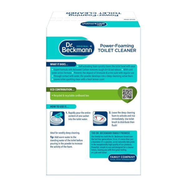 Dr. Beckmann Power Foaming Toilet Cleaner 3 x 100g – Lemon Fresh, Activated Carbon, Deep Clean & Odour Removal Sachets 1 Dr. Beckmann Power Foaming Toilet Cleaner 3 x 100g – Lemon Fresh, Activated Carbon, Deep Clean & Odour Removal Sachets