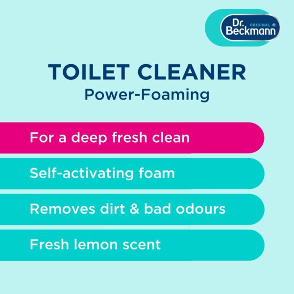 Dr. Beckmann Power Foaming Toilet Cleaner 3 x 100g – Lemon Fresh, Activated Carbon, Deep Clean & Odour Removal Sachets 2 Dr. Beckmann Power Foaming Toilet Cleaner 3 x 100g – Lemon Fresh, Activated Carbon, Deep Clean & Odour Removal Sachets