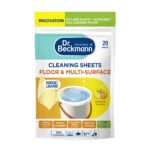 Dr. Beckmann Floor & Multi-Surface Cleaning Sheets 20 Wipes – Summer Lemon, Dissolvable Degreasing Cleaner, Streak-Free Hygienic Shine