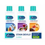 Dr. Beckmann Stain Devils 3 x 50ml – Pen & Ink, Fruit & Drink, Blood & Protein Removers, Tough on Stains, Laundry Safe