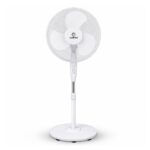 16″ Oscillating Pedestal Fan 40cm White – 3 Speed Settings, Silent Motor, Adjustable Tilt & 70° Oscillation