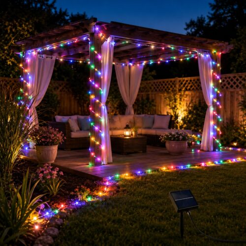 Solar Powered Multifunction Rope Light (10M) – 100 Multicolour LEDs, 8 Lighting Functions, Outdoor Garden & Decorative String Light 12 Solar Powered Multifunction Rope Light (10M) – 100 Multicolour LEDs, 8 Lighting Functions, Outdoor Garden & Decorative String Light