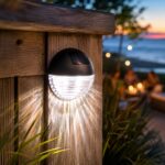 Solar Fence Light 4 Pack (11 x 11 x 4.4cm) – Bright White LED, Solar Powered, Water-Resistant, Rechargeable Outdoor Wall Light