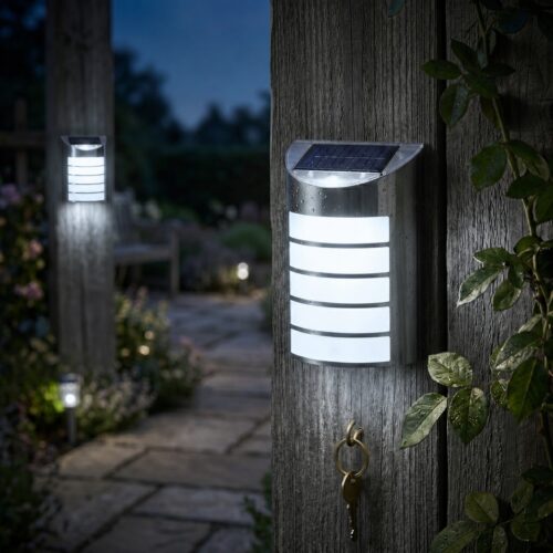 Solar Powered LED Stainless Steel Wall Light (26.5 x 16 x 7.2cm) – Auto Sensor, Rechargeable Battery, 6-8 Hour Outdoor Lighting 11 Solar Powered LED Stainless Steel Wall Light (26.5 x 16 x 7.2cm) – Auto Sensor, Rechargeable Battery, 6-8 Hour Outdoor Lighting