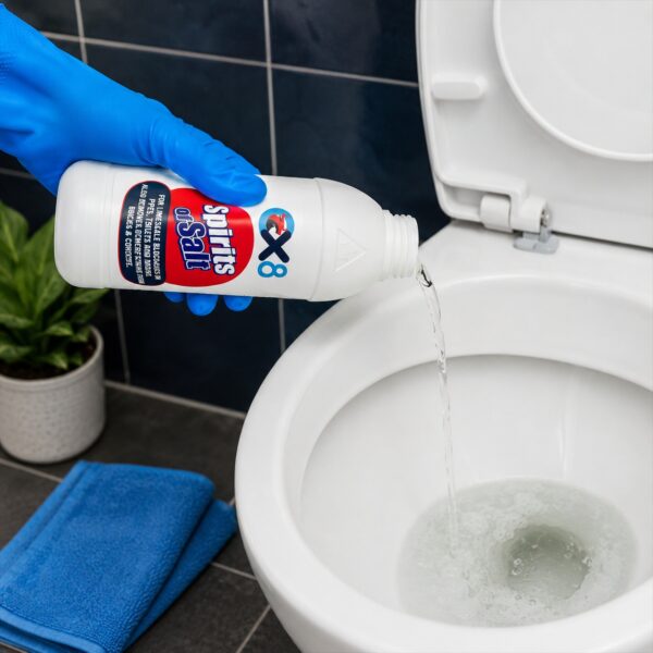 OX8 Spirits of Salt Hydrochloric Acid Cleaner 500ml – Limescale Remover, Toilet Descaler, Drain & Pipe Cleaner, Cement Stain Remover